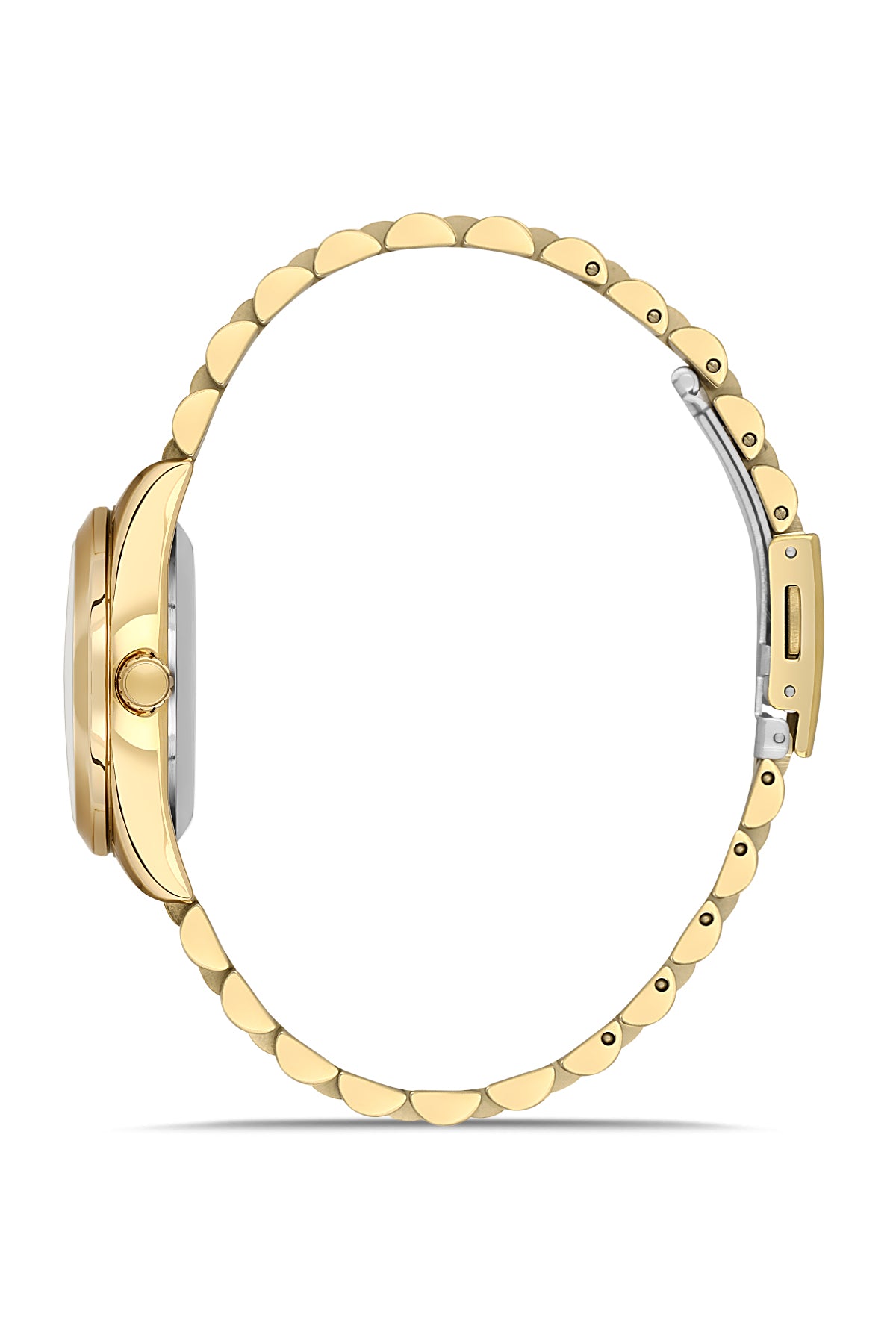 DAVID GUNER Silver Dial Yellow Coated Women's Watch