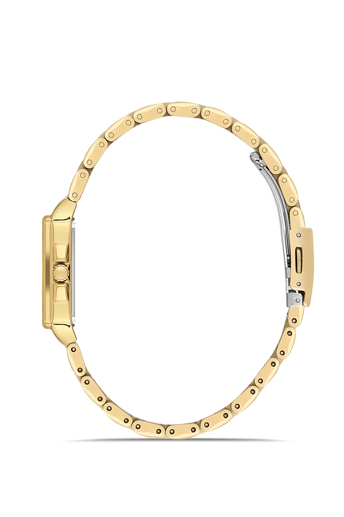 DAVID GUNER Gümüş Kadranlı Sarı Kaplamalı Taşlı Kadın Kol Saati - DG-8669LA-B1