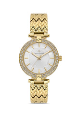 DAVID GUNER SARI KAPLAMALI BEYAZ KADRANLI KADIN KOL SAATİ DG-8723LA-B1