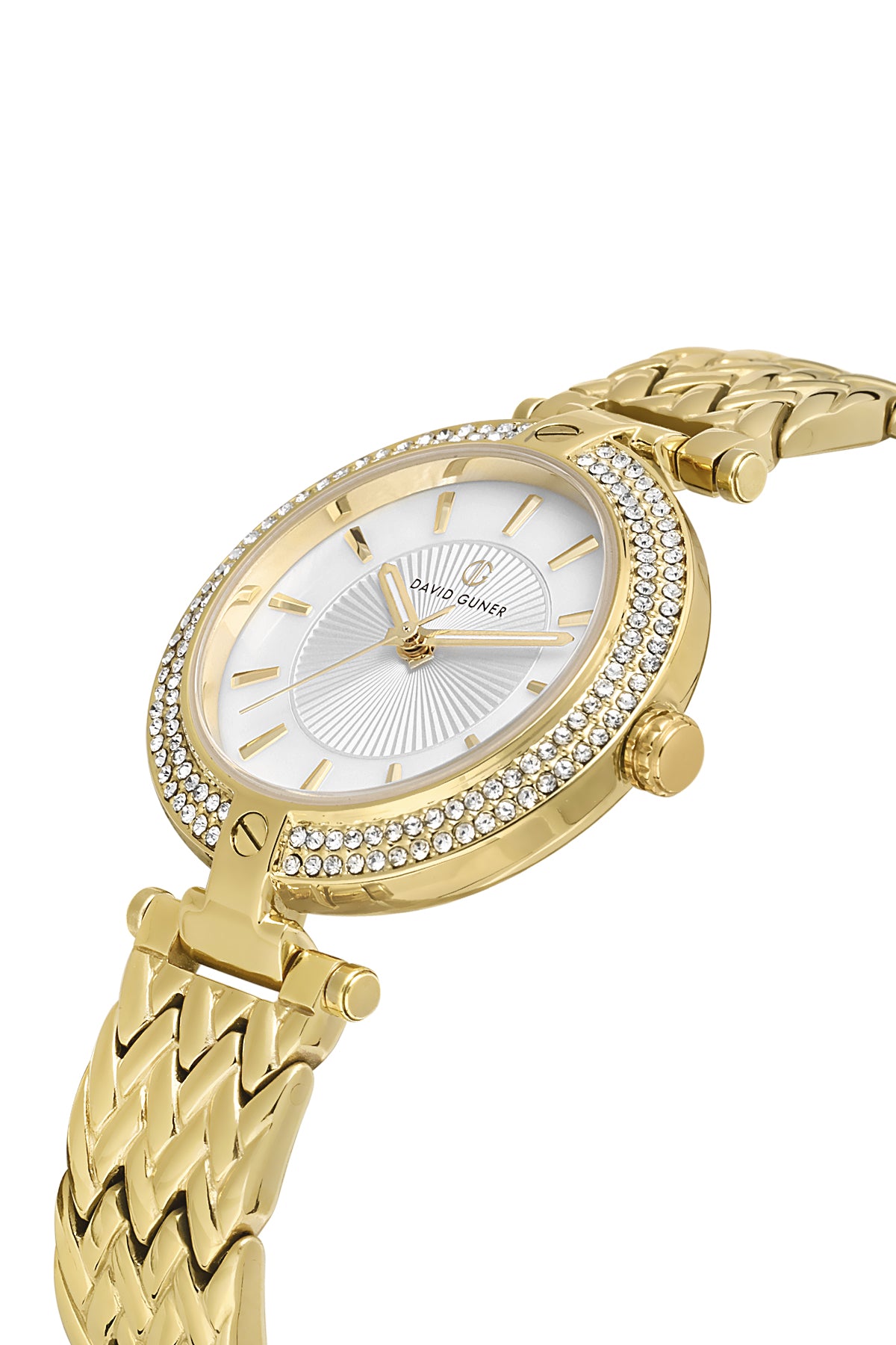 DAVID GUNER SARI KAPLAMALI BEYAZ KADRANLI KADIN KOL SAATİ DG-8723LA-B1