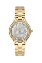 DAVID GUNER SARI KAPLAMALI BEYAZ KADRANLI KADIN KOL SAATİ - DG-8728LA-B1