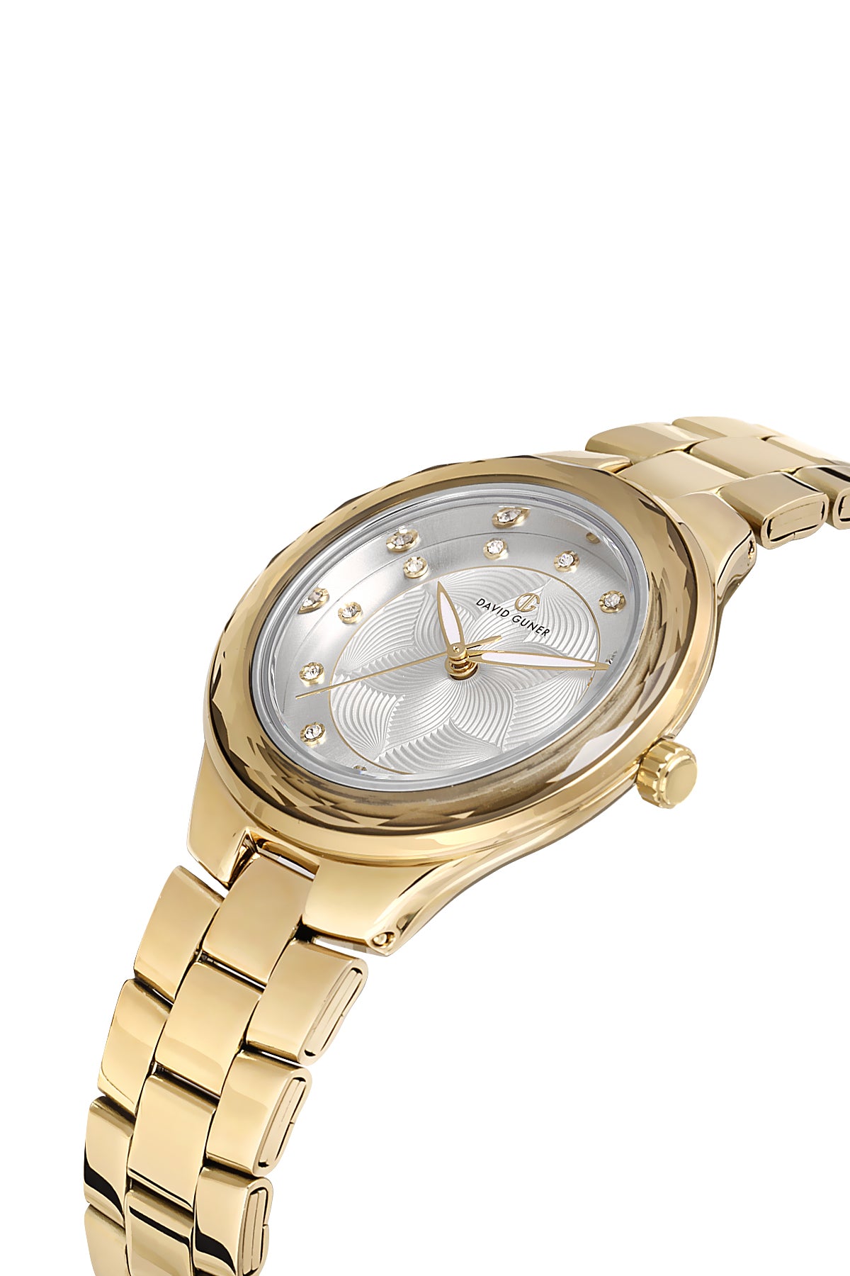 DAVID GUNER SARI KAPLAMALI BEYAZ KADRANLI KADIN KOL SAATİ - DG-8728LA-B1