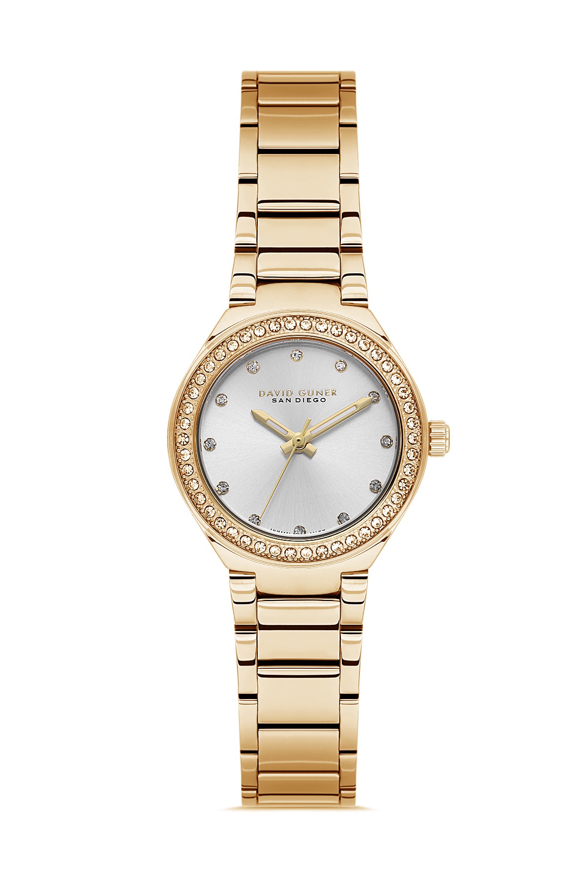 DAVID GUNER SARI KAPLAMALI BEYAZ KADRANLI KADIN KOL SAATİ DG-8868LA-B1