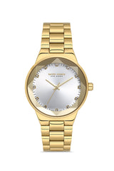 DAVID GUNER SARI KAPLAMALI BEYAZ KADRANLI KADIN KOL SAATİ DG-8909LA-B1