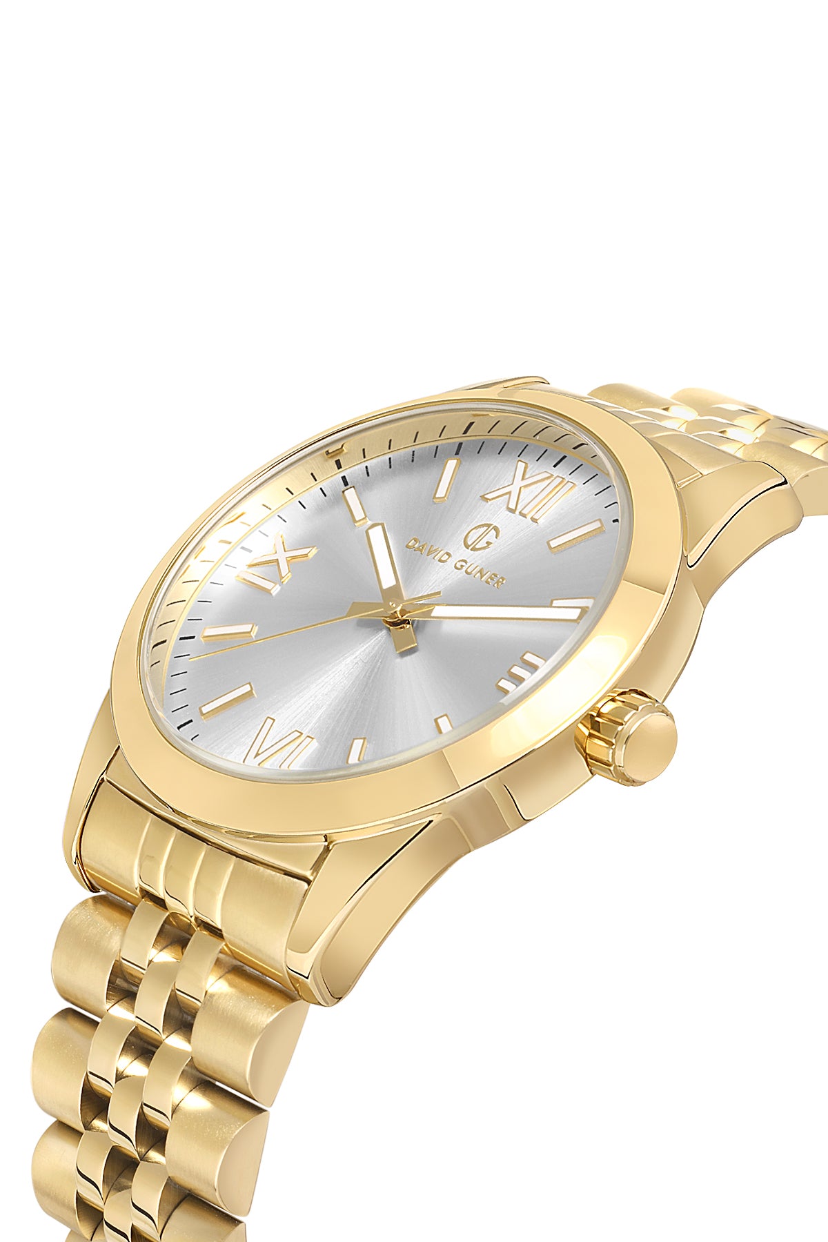 DAVID GUNER Sari Kaplamalı Gümüş Kadranlı Erkek Kol Saati - DG-8502GA-B1