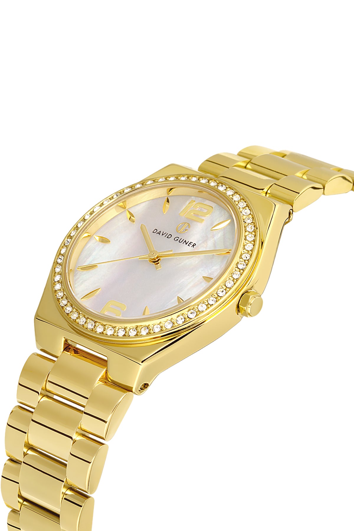 DAVID GUNER Yellow Coated Silver Dial Women's Watch