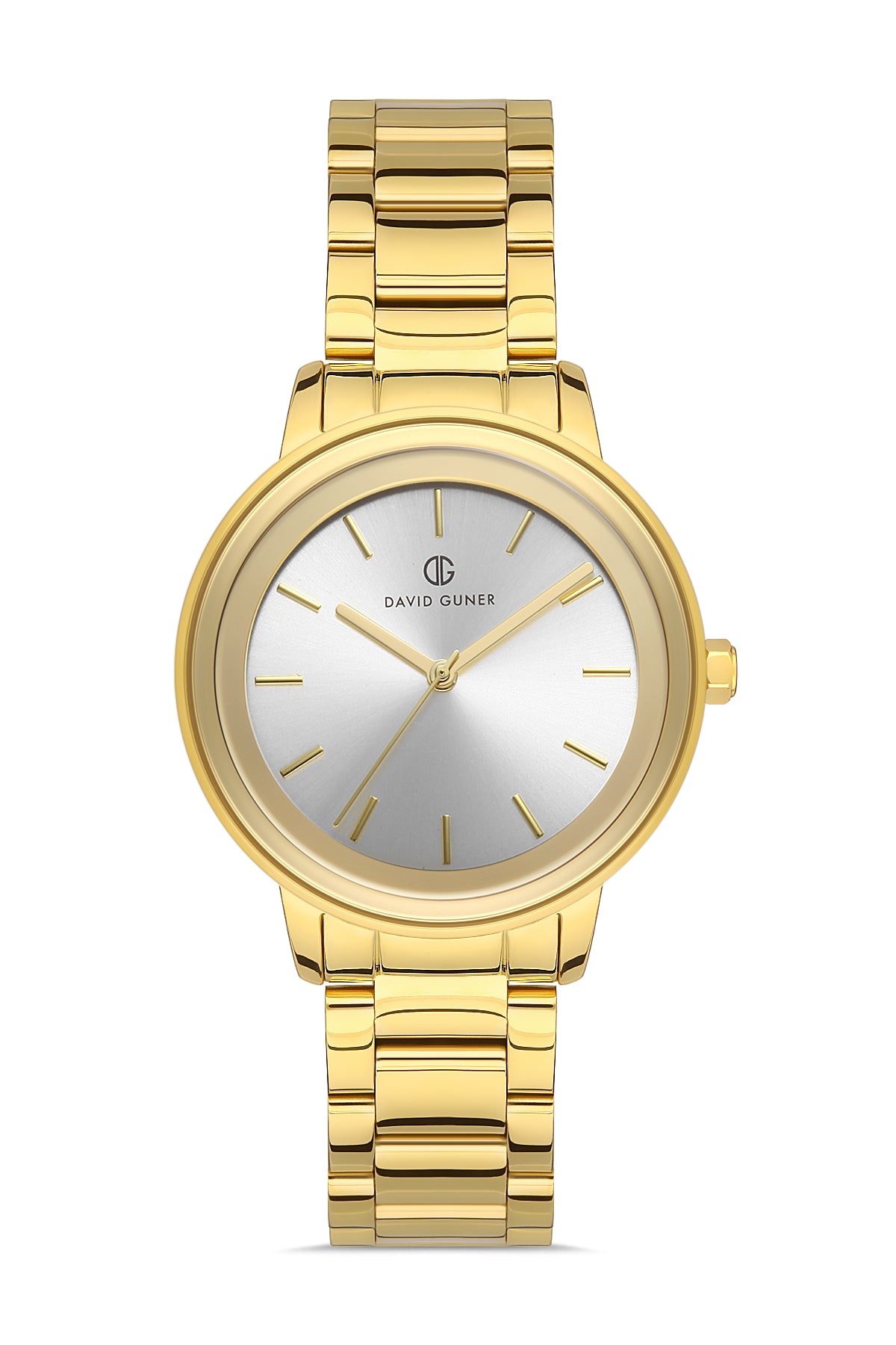DAVID GUNER Yellow Coated Silver Dial Women's Watch