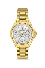 DAVID GUNER Yellow Coated Silver Dial Women's Watch