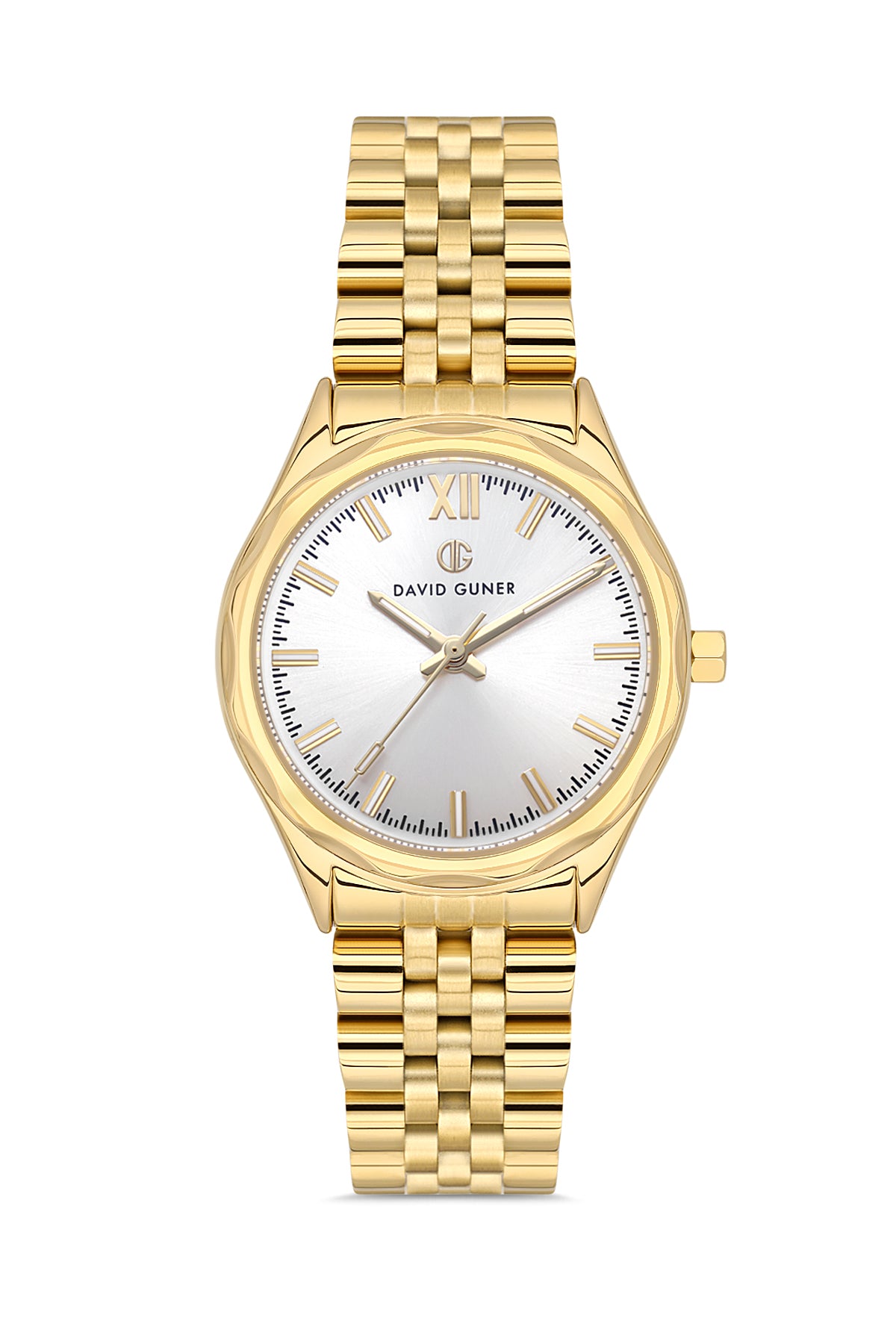 DAVID GUNER Sarı Kaplamalı Gümüş Kadranlı Kadın Kol Saati - DG-8704LA-B1