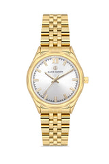 DAVID GUNER Sarı Kaplamalı Gümüş Kadranlı Kadın Kol Saati - DG-8704LA-B1