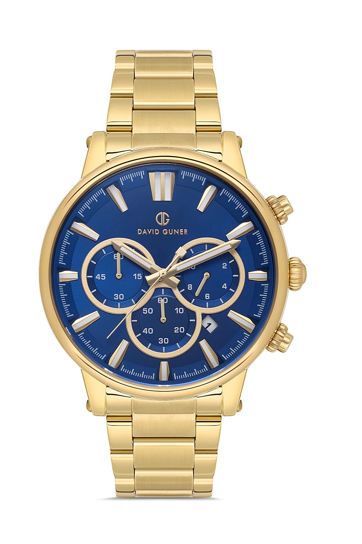 DAVID GUNER SARI KAPLAMALI MAVİ KADRANLI ERKEK KOL SAATİ - DG-8536GA-B3