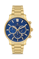 DAVID GUNER SARI KAPLAMALI MAVİ KADRANLI ERKEK KOL SAATİ - DG-8536GA-B3