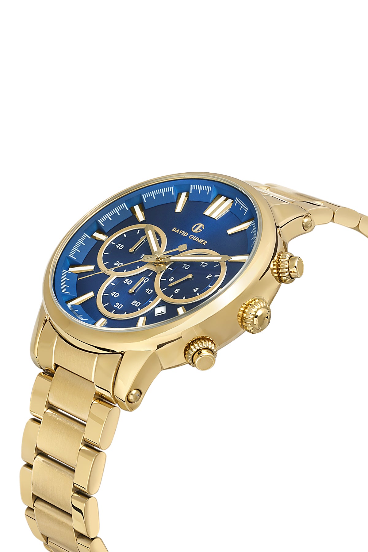 DAVID GUNER SARI KAPLAMALI MAVİ KADRANLI ERKEK KOL SAATİ - DG-8536GA-B3