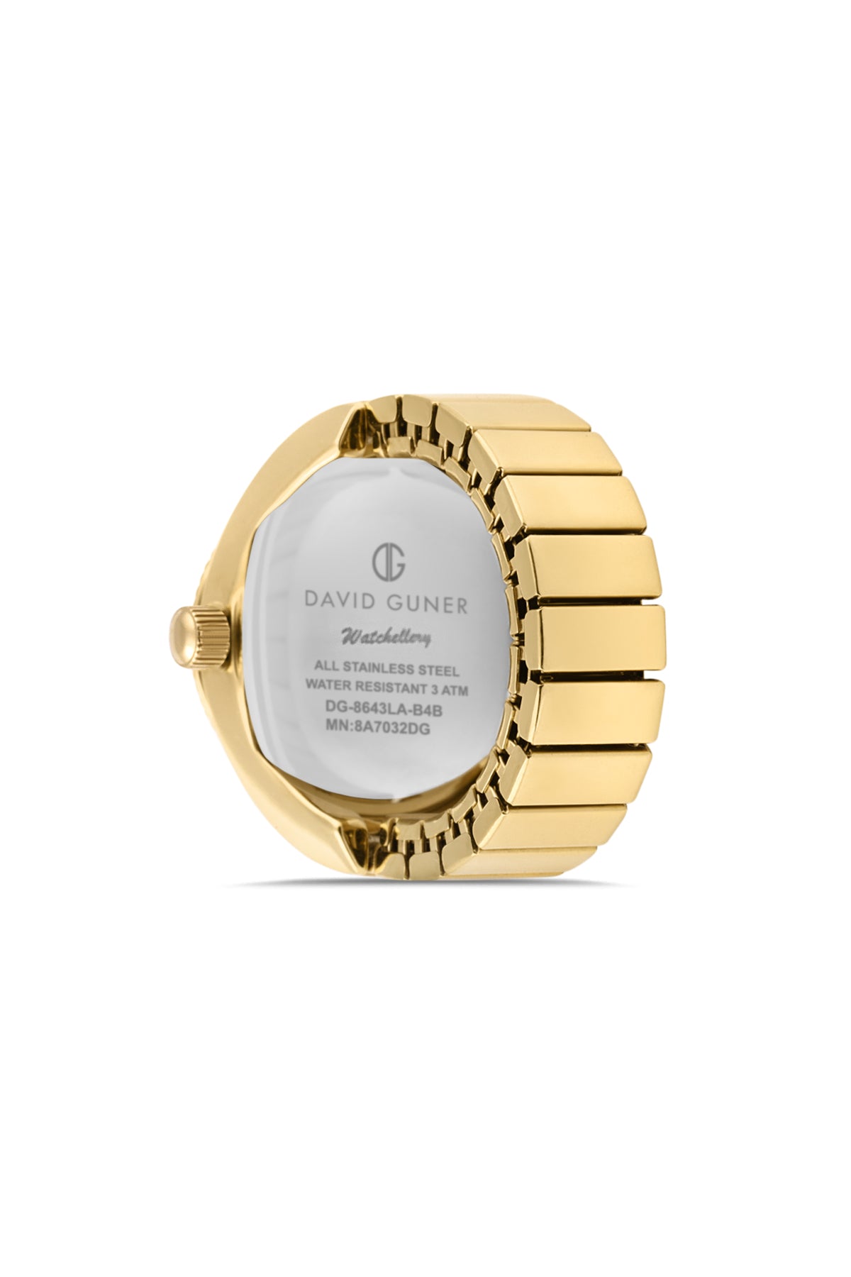David Guner Unisex Gold Kadranlı Gold Yüzük Saat Kristal Taş Detaylı - DG-8643LA-B4B