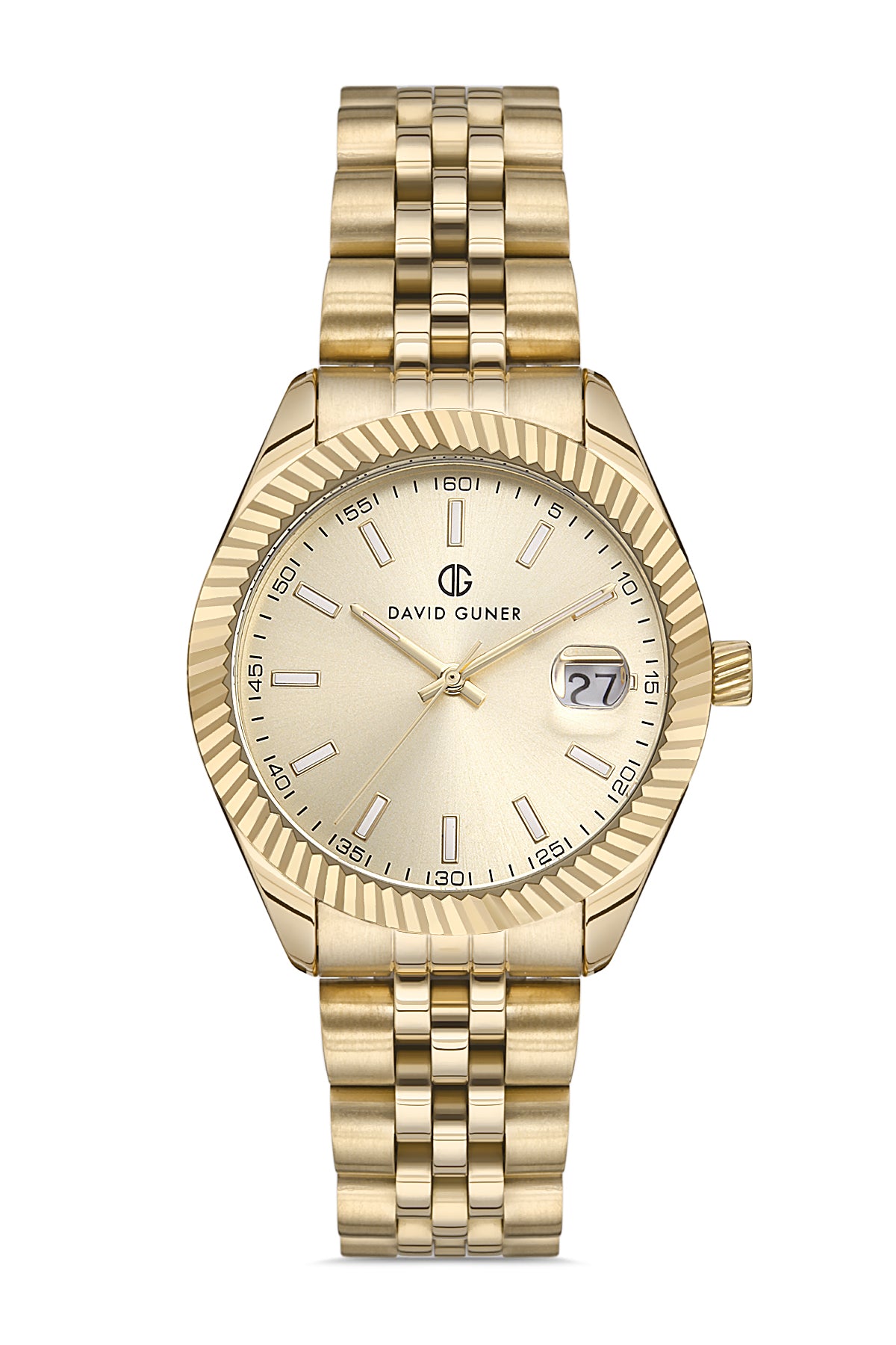 DAVID GUNER SARI KAPLAMALI SARI KADRANLI KADIN KOL SAATİ - DG-8058LA-B4