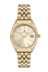 DAVID GUNER SARI KAPLAMALI SARI KADRANLI KADIN KOL SAATİ - DG-8058LA-B4