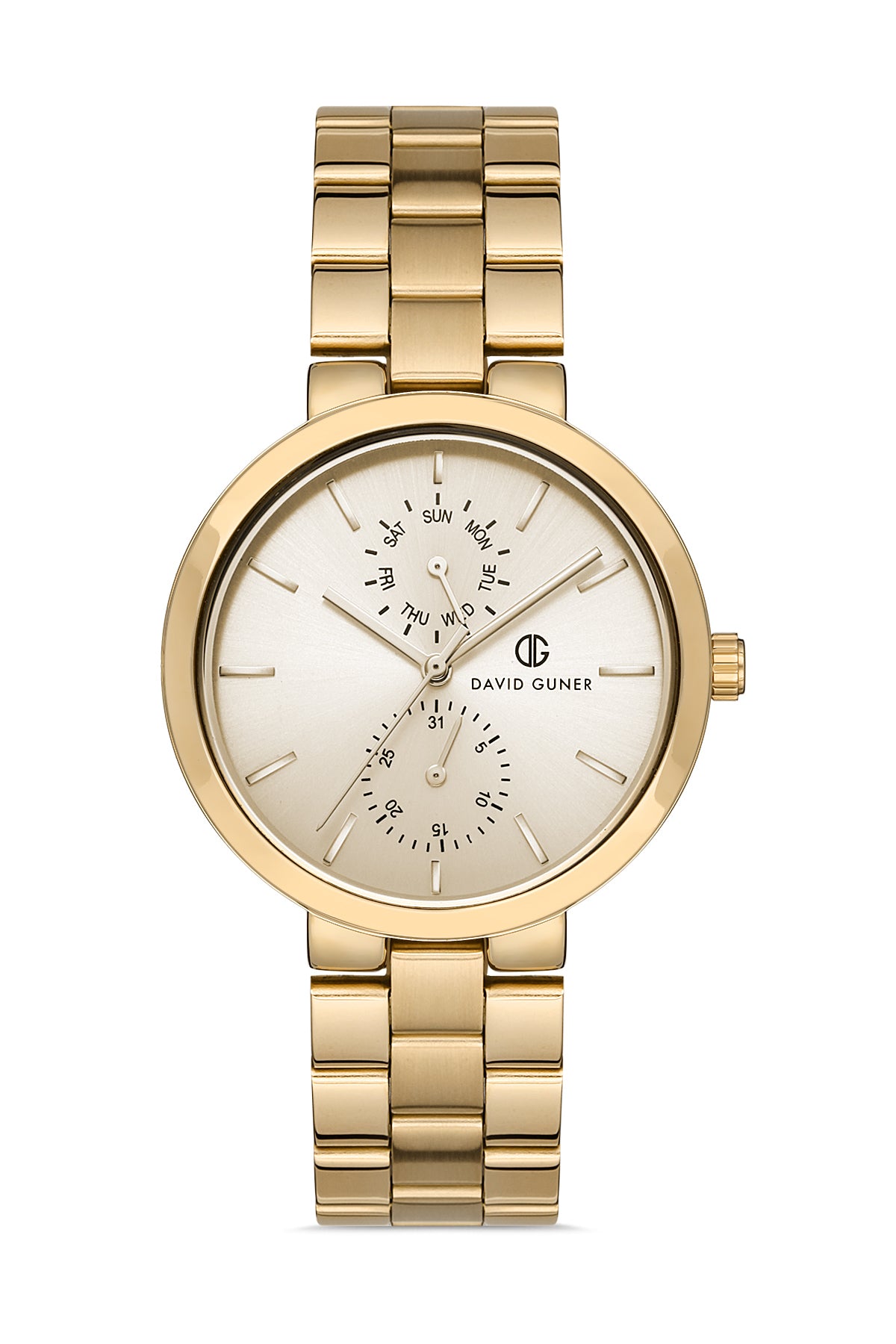 DAVID GUNER SARI KAPLAMALI SARI KADRANLI KADIN KOL SAATİ - DG-8222LA-B4
