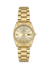 DAVID GUNER Sarı Kadranlı Sarı Kaplama Paslanmaz Çelik Kordonlu Kadın Kol Saati – DG-8391LA-B4