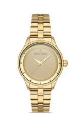 DAVID GUNER SARI KAPLAMALI SARI KADRANLI KADIN KOL SAATİ DG-8397LA-B4