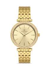 DAVID GUNER SARI KAPLAMALI SARI KADRANLI KADIN KOL SAATİ DG-8414LA-B4