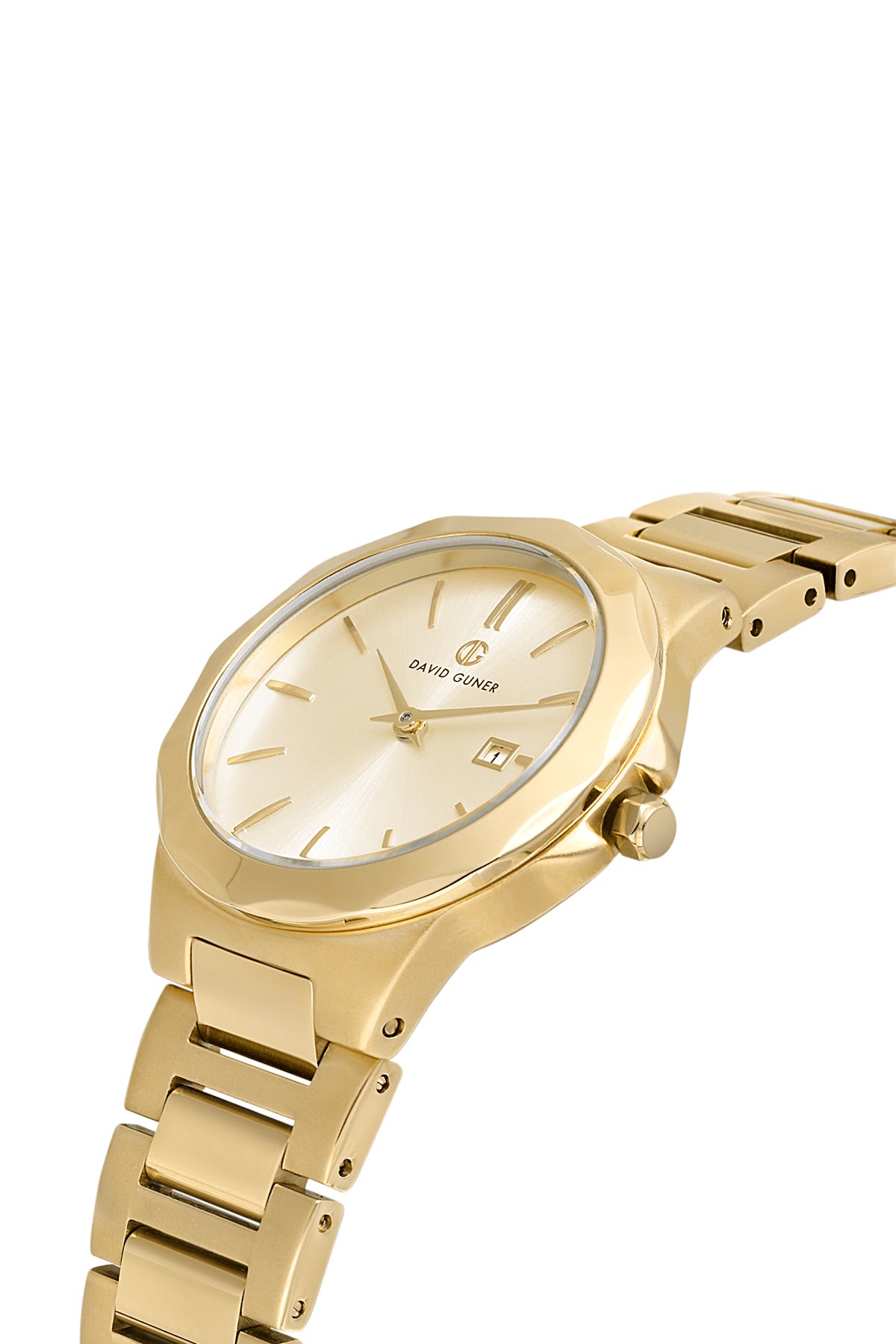 DAVID GUNER Yellow Coated Calendar Women's Watch