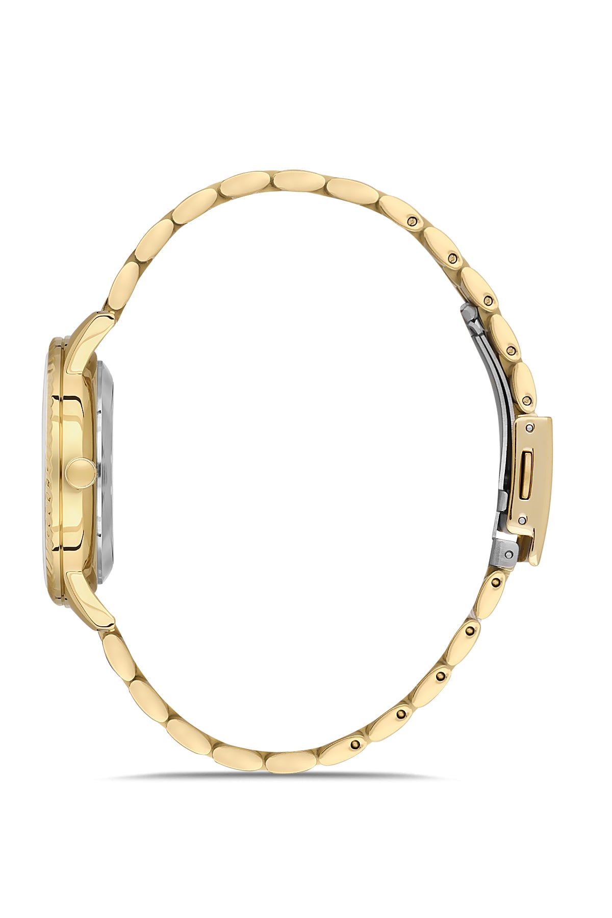 DAVID GUNER Takvimli Sarı Kaplamalı Sarı Kadranlı Kadın Kol Saati - DG-8680LA-B4