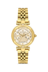 DAVID GUNER Sarı Kaplama Sarı Kadranlı Paslanmaz Çelik Kadın Kol Saati - DG-8727LA-B4