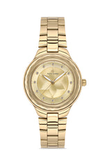 DAVID GUNER SARI KAPLAMALI SARI KADRANLI KADIN KOL SAATİ - DG-8728LA-B4