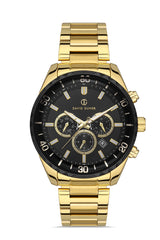 DAVID GUNER SARI KAPLAMALI SİYAH KADRANLI ERKEK KOL SAATİ DG-8364GA-N2