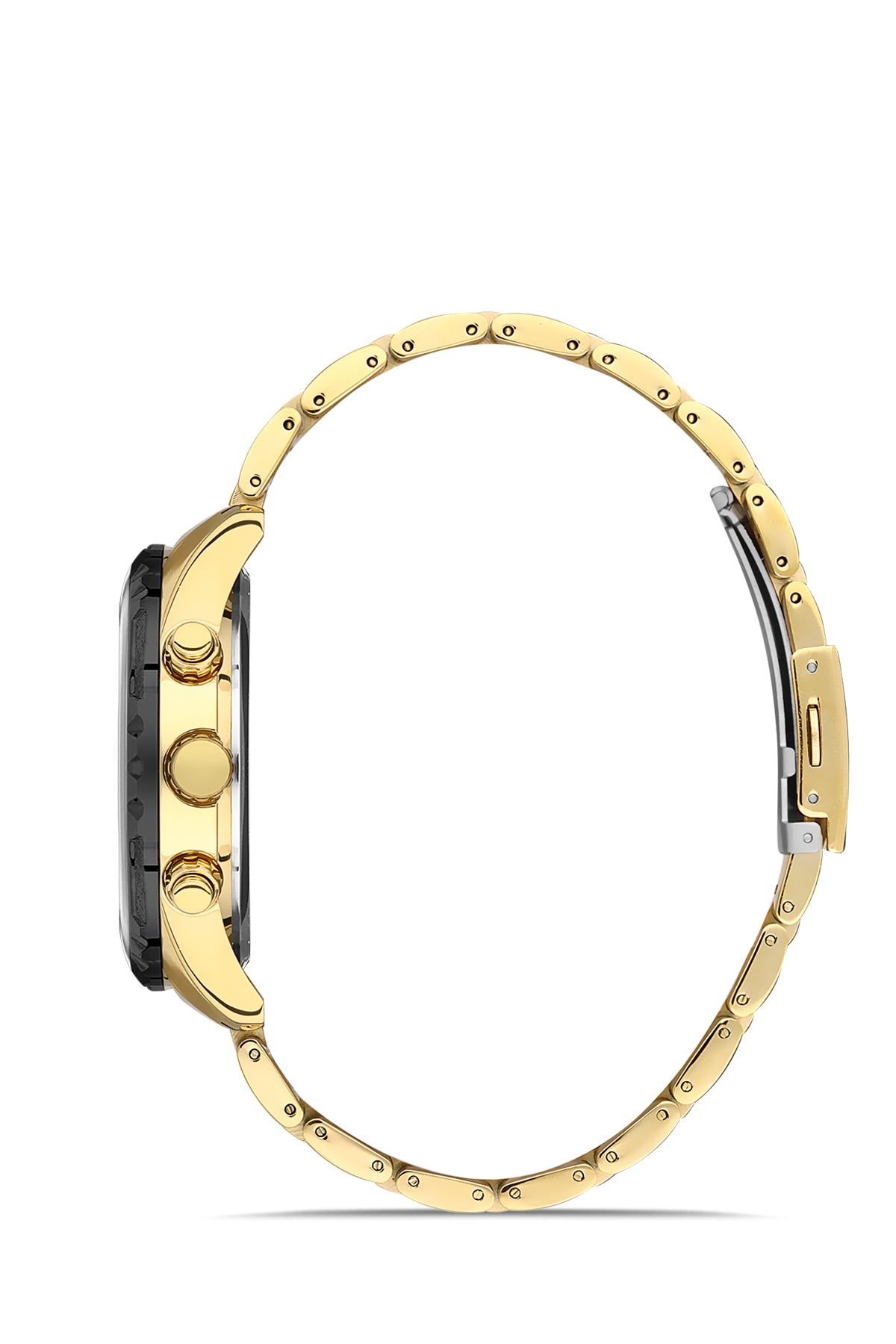 DAVID GUNER SARI KAPLAMALI SİYAH KADRANLI ERKEK KOL SAATİ DG-8364GA-N2