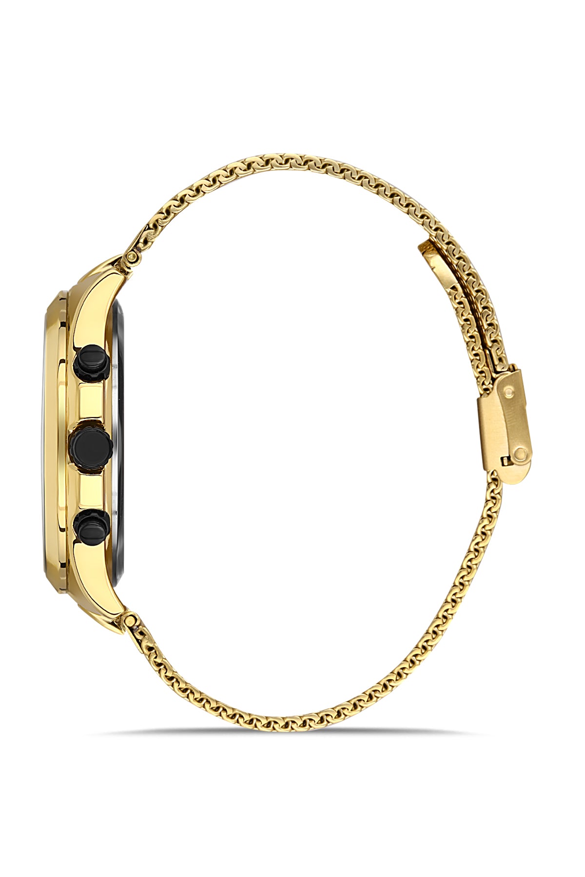 DAVID GUNER SARI KAPLAMALI SİYAH KADRANLI ERKEK KOL SAATİ DG-8385GC-B2