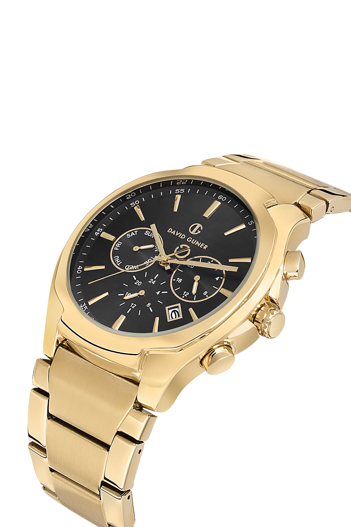 DAVID GUNER SARI KAPLAMALI SİYAH KADRANLI ERKEK KOL SAATİ - DG-8395GA-B2