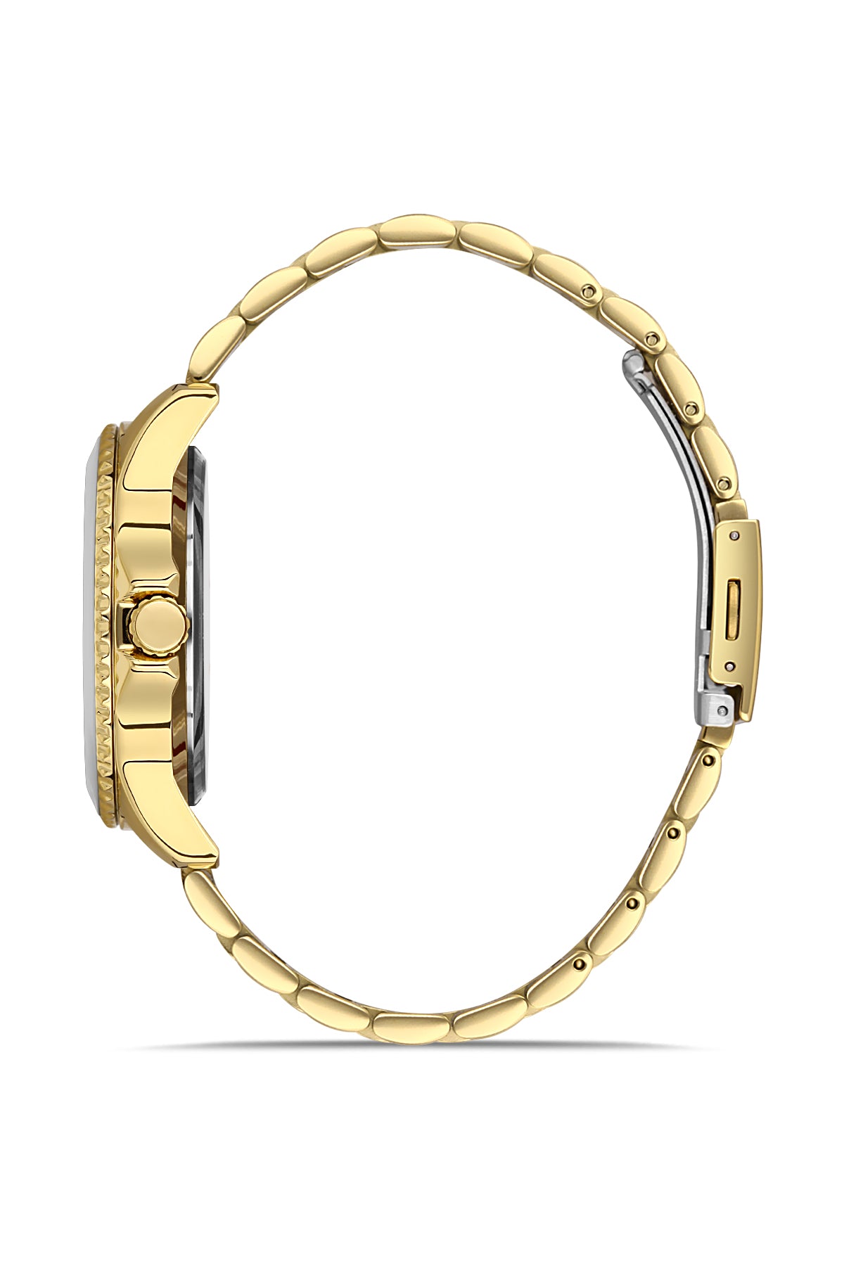 DAVID GUNER Sarı Kaplamalı Siyah Kadranlı Erkek Kol Saati - DG-8461GA-B2