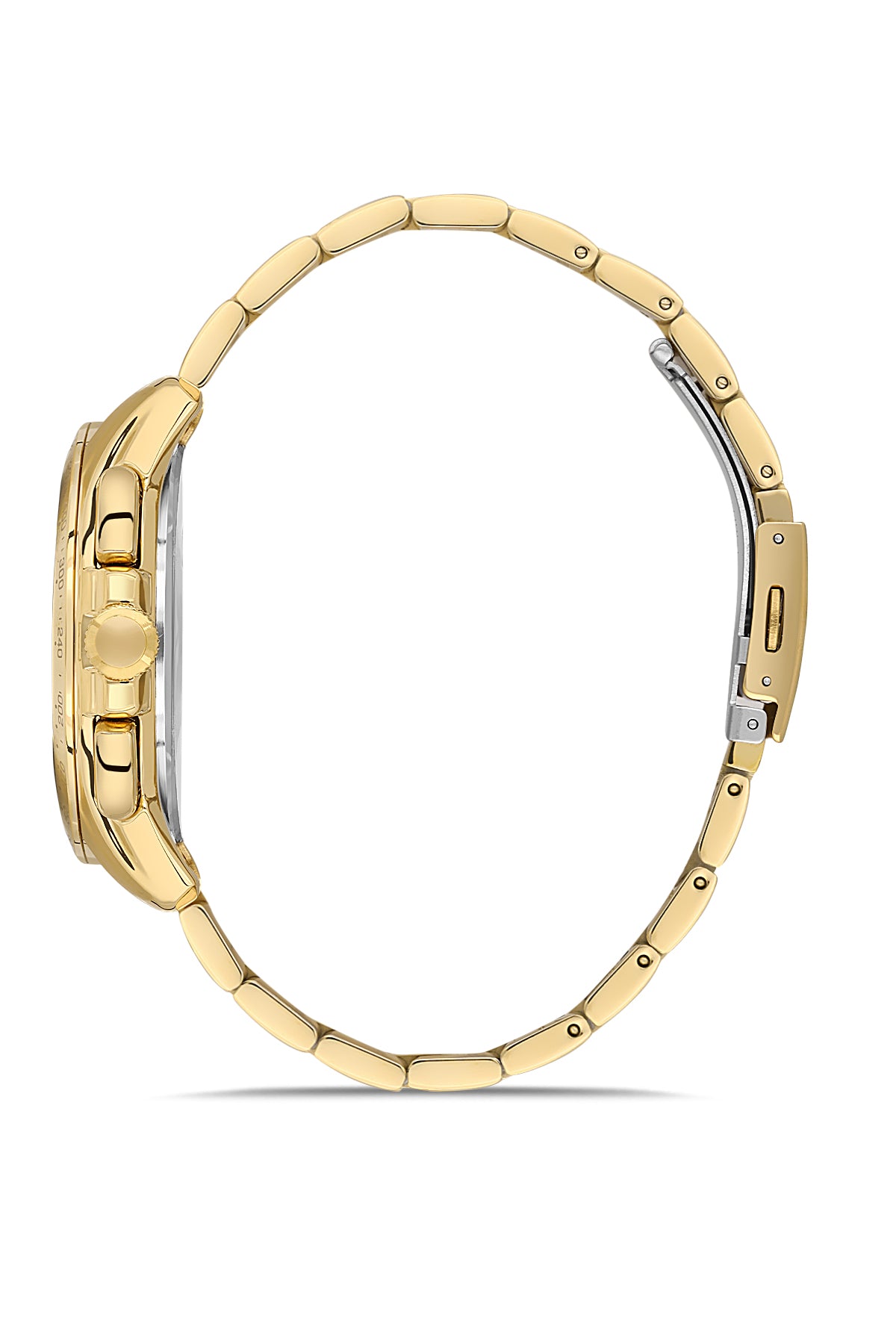 DAVID GUNER Siyah Kadranlı Sarı Kaplamalı Erkek Kol Saati - DG-8624GA-B2