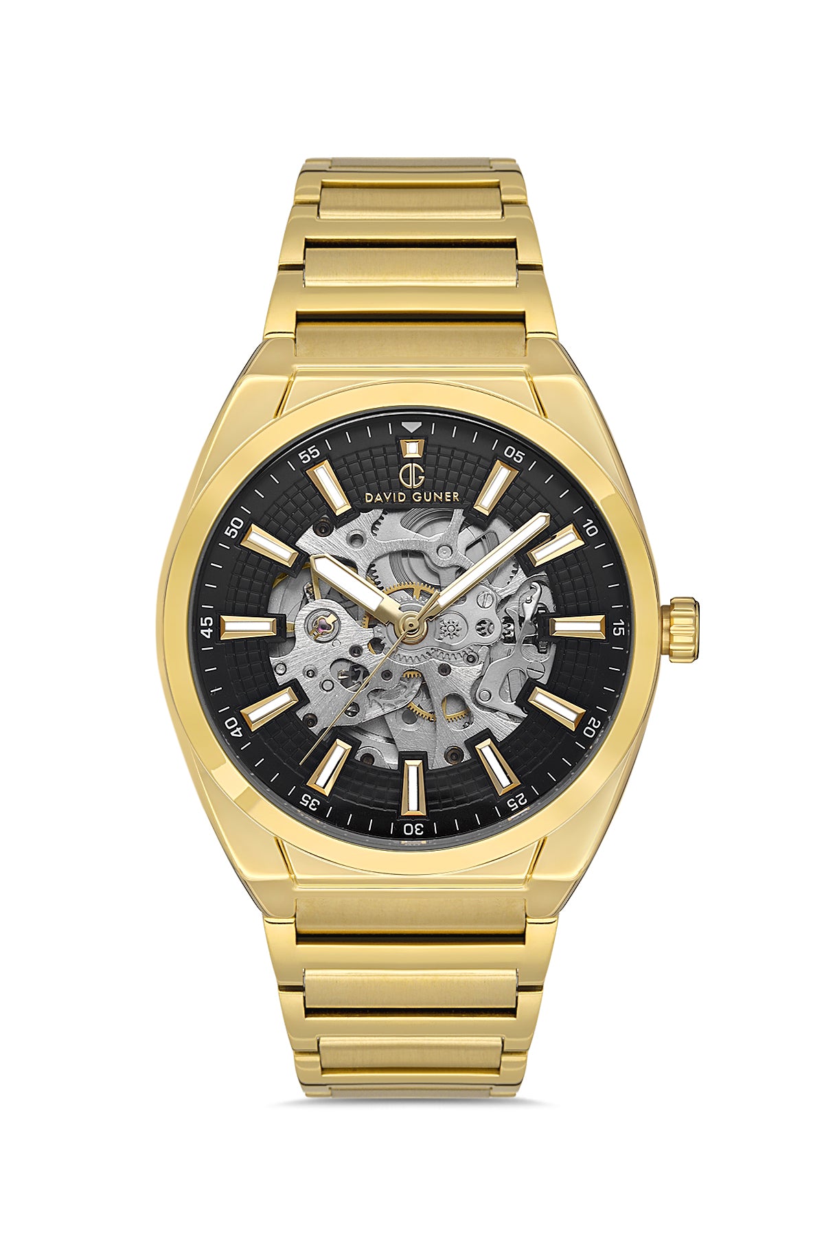 DAVID GUNER SARI KAPLAMALI SİYAH KADRANLI ERKEK KOL SAATİ DG-8653GA-B2