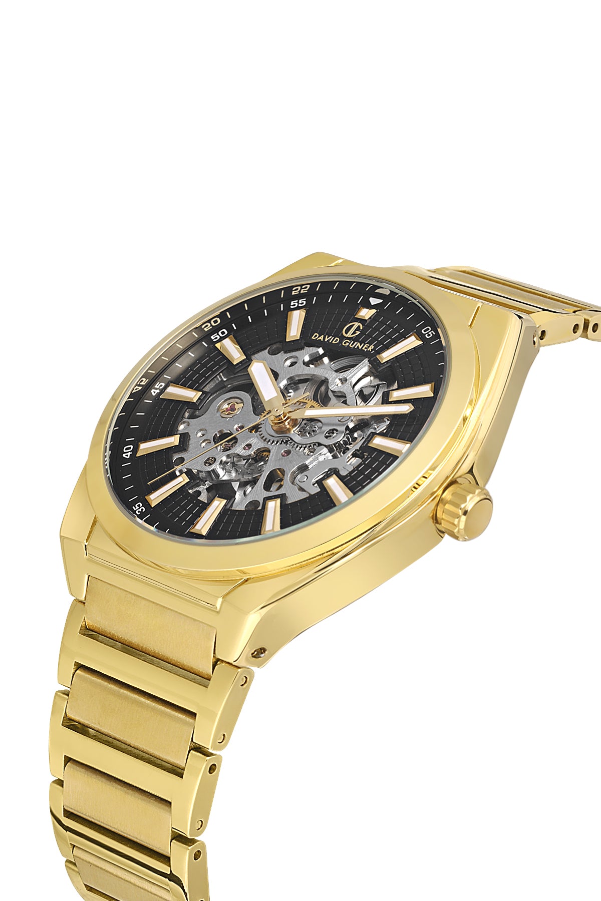 DAVID GUNER SARI KAPLAMALI SİYAH KADRANLI ERKEK KOL SAATİ DG-8653GA-B2