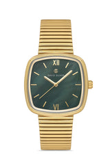 DAVID GUNER SARI KAPLAMALI YEŞİL KADRANLI KADIN KOL SAATİ DG-8651LA-B10