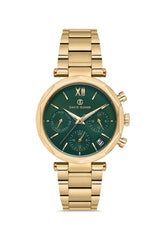 DAVID GUNER SARI KAPLAMALI YEŞİL KADRANLI KADIN KOL SAATİ - DG-8694LA-B10