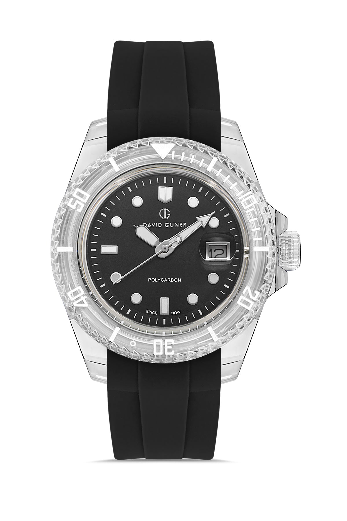 DAVID GUNER Siyah Kadranlı Beyaz Kaplamalı Unisex Kol Saati - DG-8656GD-J2
