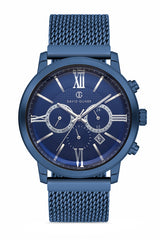 Davıd Guner Black Dial Men's Watch with Steel Knitted Band