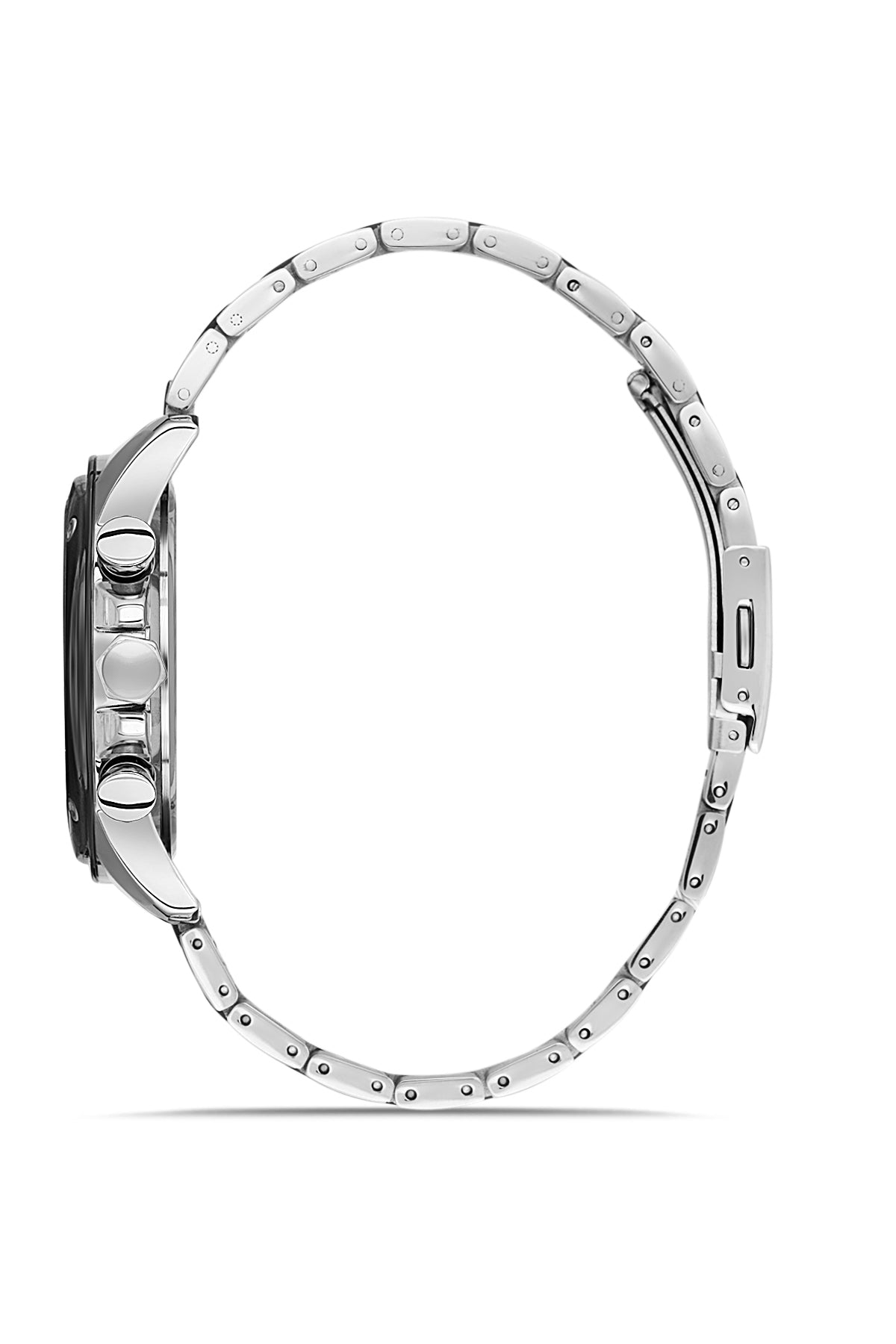 DAVID GUNER Siyah Kadranlı Gümüş Kaplamalı Multi Fonksiyonlu Paslanmaz Çelik Erkek Kol Saati - DG-8625GA-A2