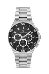 DAVID GUNER Siyah Kadranlı Gümüş Kaplamalı Multifonksiyonlu Erkek Kol Saati - DG-8654GA-A2