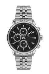 DAVID GUNER Siyah Kadranlı Gümüş Paslanmaz Masif Çelik Erkek Kol Saati - DG-8401GA-A2