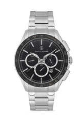 DAVID GUNER Siyah Kadranlı Gümüş-Siyah Kaplamalı Erkek Kol Saati - DG-8624GA-J2