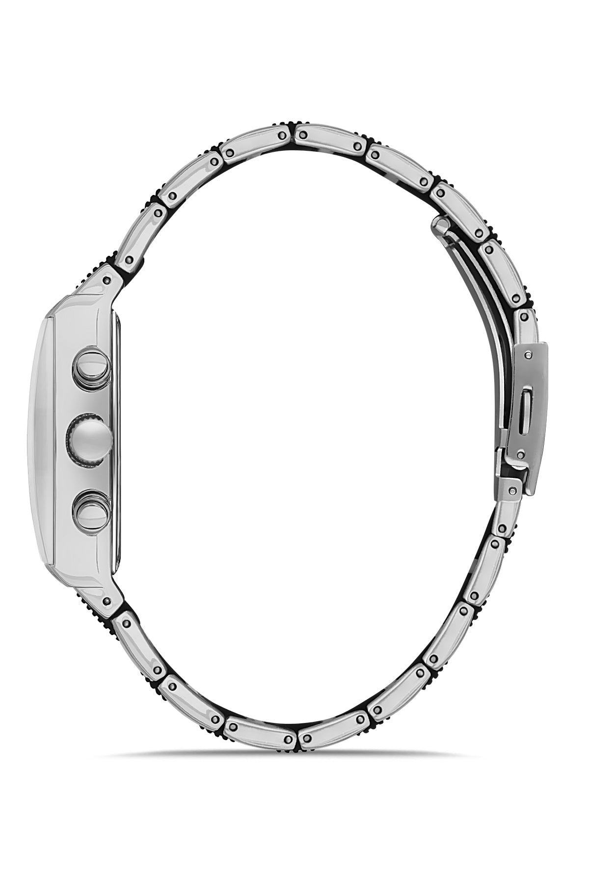 David Guner Black Dial Silver Black Coated Men's Watch