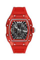 DAVID GUNER Siyah Kadranlı Otomatik Kırmızı Polikarbon Kordon Erkek Kol Saati - DG-8628GD-ZP2