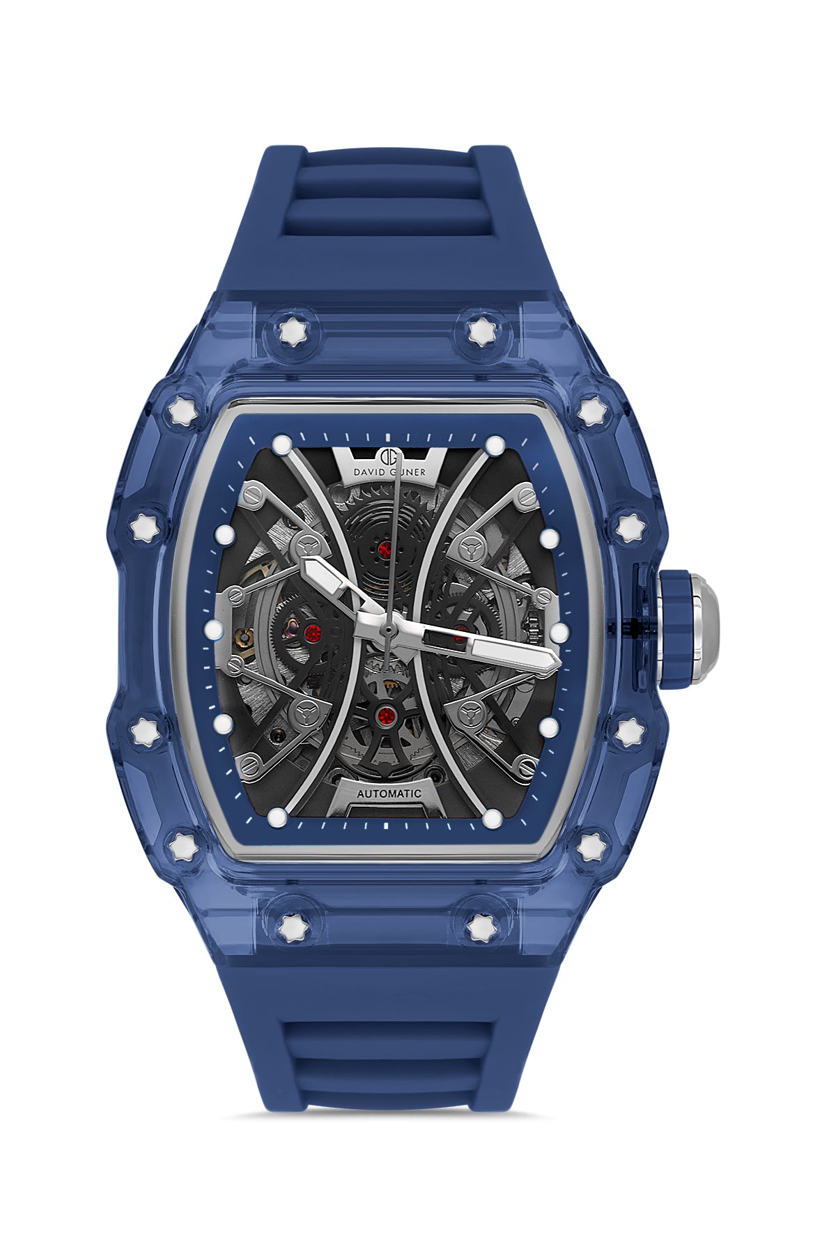 DAVID GUNER Siyah Kadranlı Otomatik Lacivert Polikarbon Kordon Erkek Kol Saati - DG-8628GD-ZA2