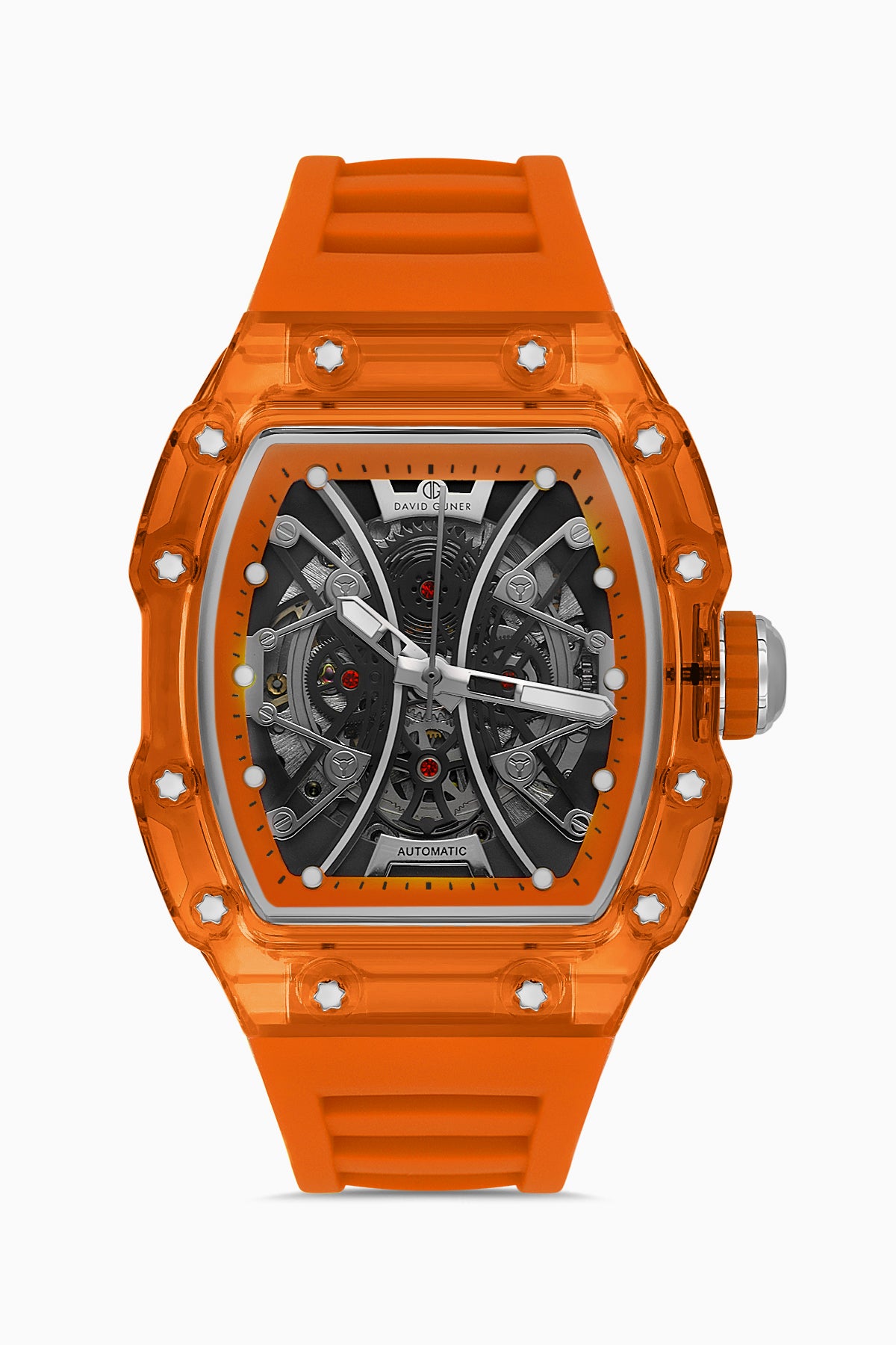 DAVID GUNER Siyah Kadranlı Otomatik Turuncu Polikarbon Kordon Erkek Kol Saati - DG-8628GD-Z12