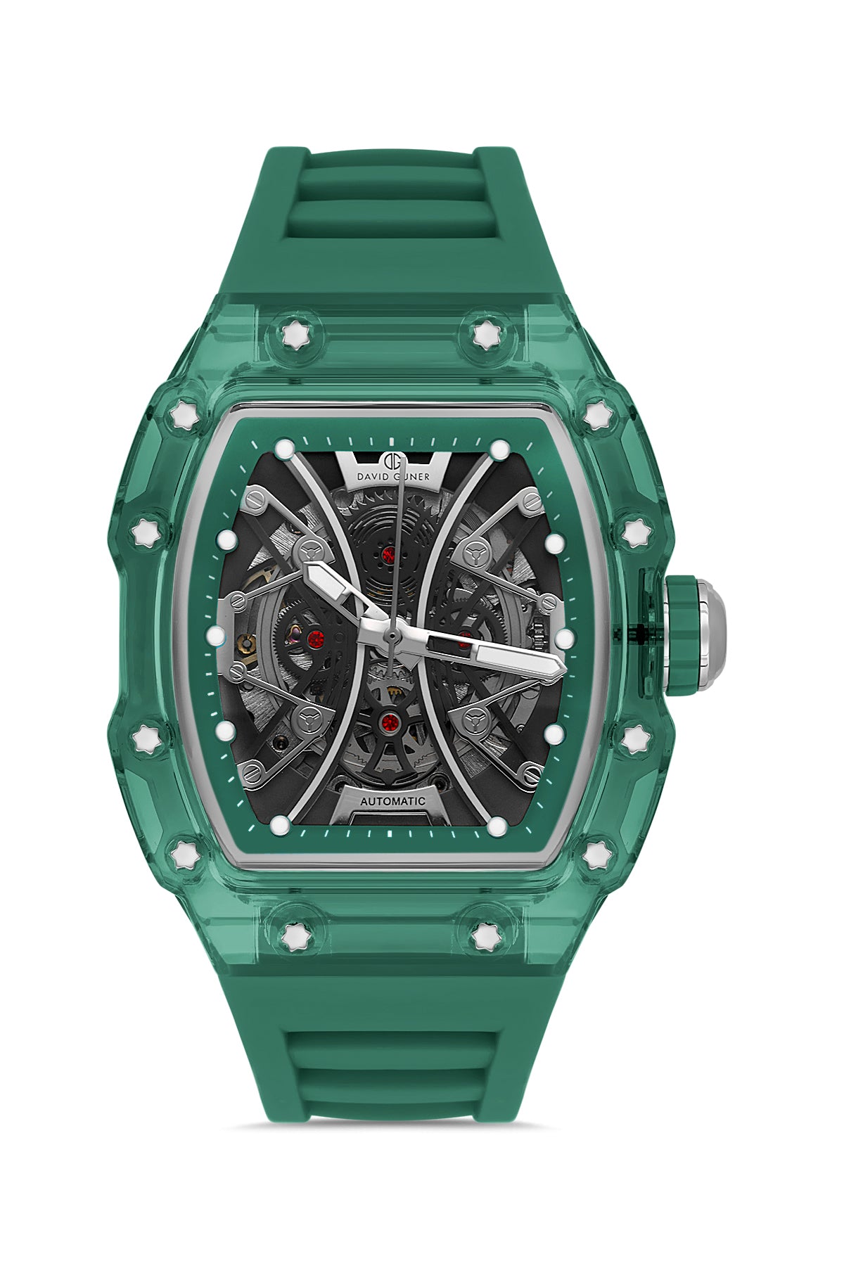 DAVID GUNER Siyah Kadranlı Otomatik Yeşil Polikarbon Kordon Erkek Kol Saati - DG-8628GD-ZJ2