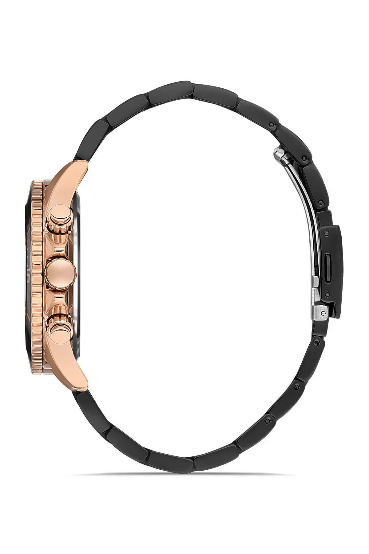 DAVID GUNER Siyah Kadranlı Rose Beyaz Kaplamalı Erkek Kol Saati - DG-8252GA-R2